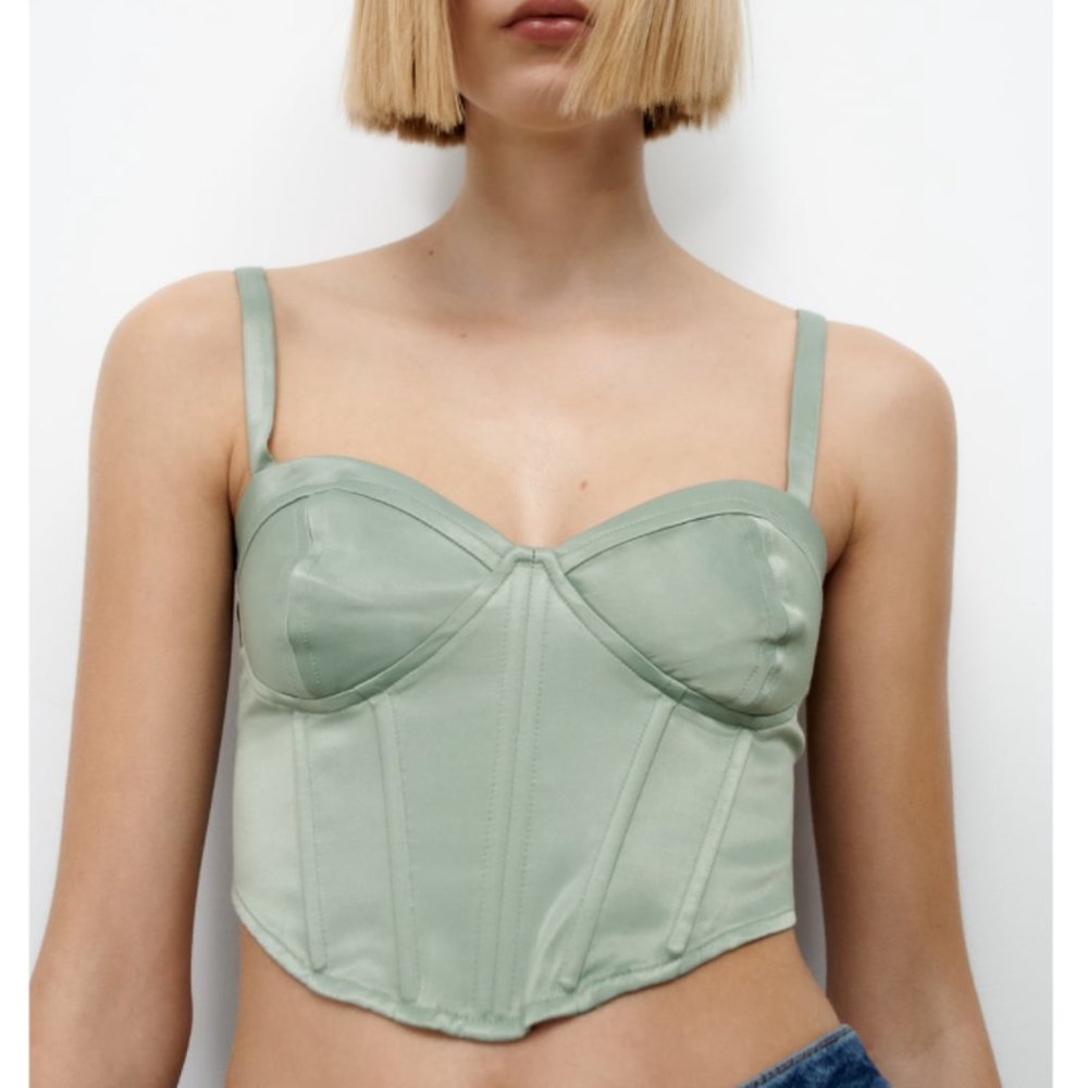 SATIN EFFECT CORSET TOP
